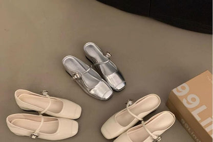 Square-Toe Mary Jane Mules