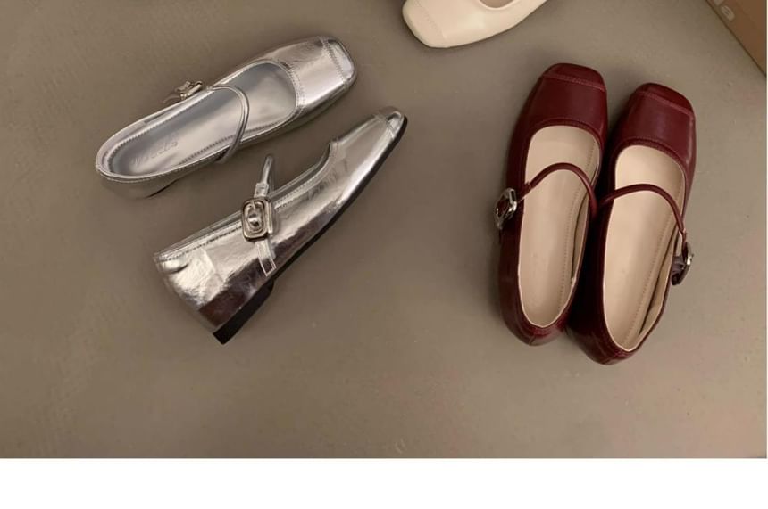 Square-Toe Mary Jane Mules