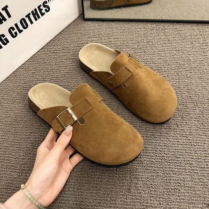 Platform Plain Buckled Mules