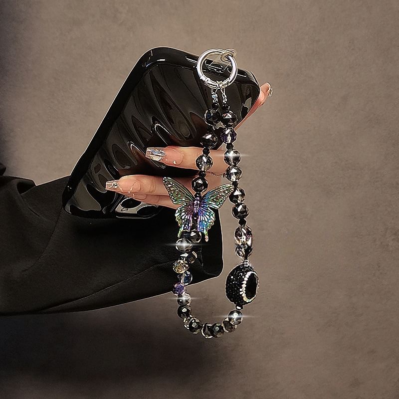 Crystal Butterfly Faux Strap Phone