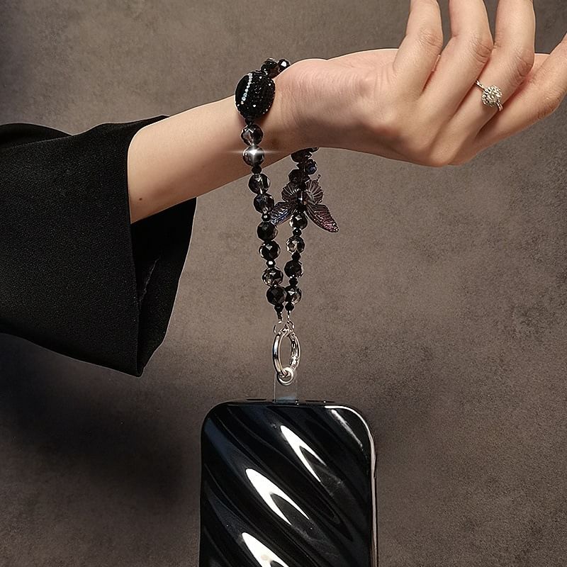 Crystal Butterfly Faux Strap Phone