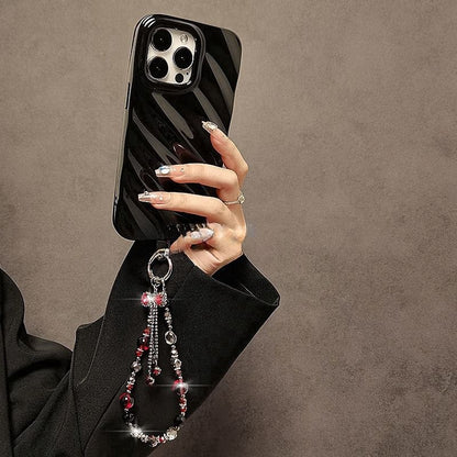 Crystal Faux Phone Strap Bow