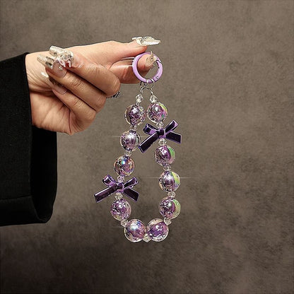 Faux Phone Crystal Strap Bow