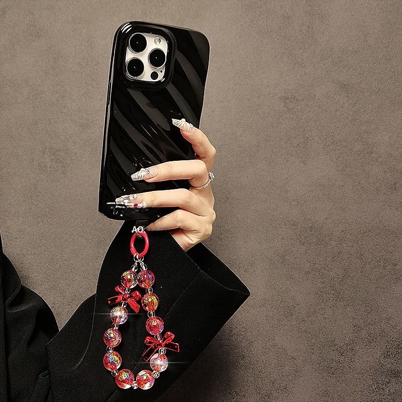 Faux Phone Crystal Strap Bow