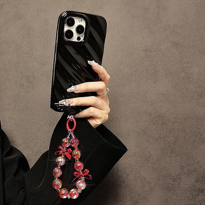 Faux Phone Crystal Strap Bow