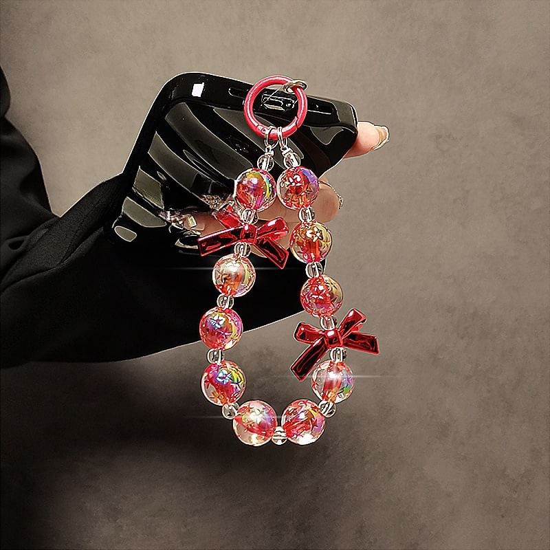 Faux Phone Crystal Strap Bow