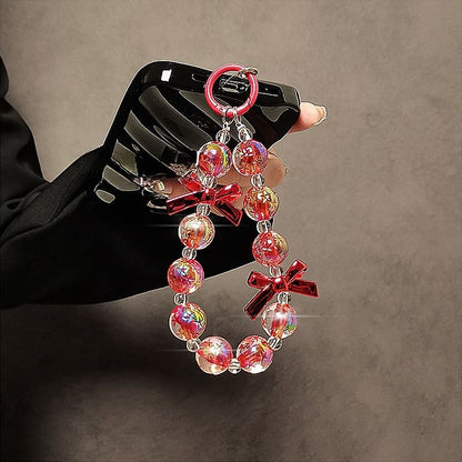 Faux Phone Crystal Strap Bow