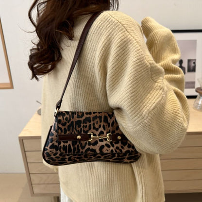 Leopard Print Flap Shoulder Bag