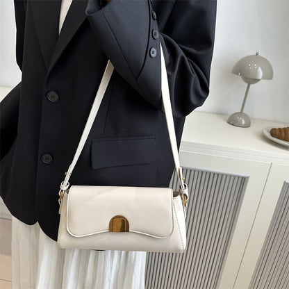 Faux Leather Flap Shoulder Bag