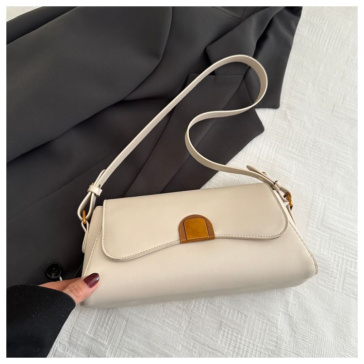 Faux Leather Flap Shoulder Bag
