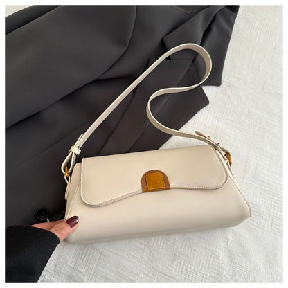 Faux Leather Flap Shoulder Bag
