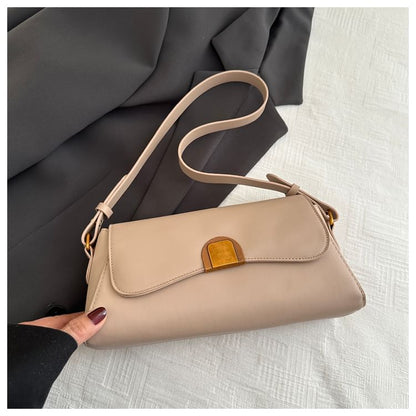 Faux Leather Flap Shoulder Bag