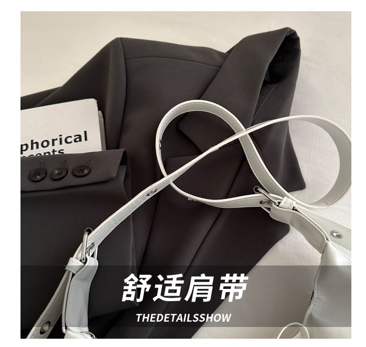 Faux Leather Lace-Up Shoulder Bag