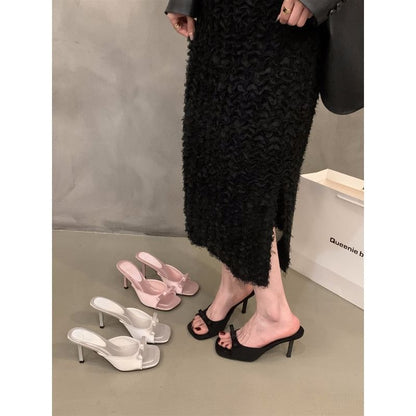 High Heel Square Toe Sandals