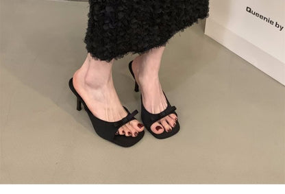 High Heel Square Toe Sandals