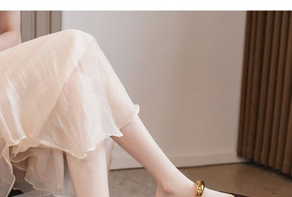 Low Heel Metal Accent Pointed Mules