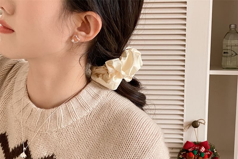 Pearl 925 Heart Stud Faux Sterling Earring Silver