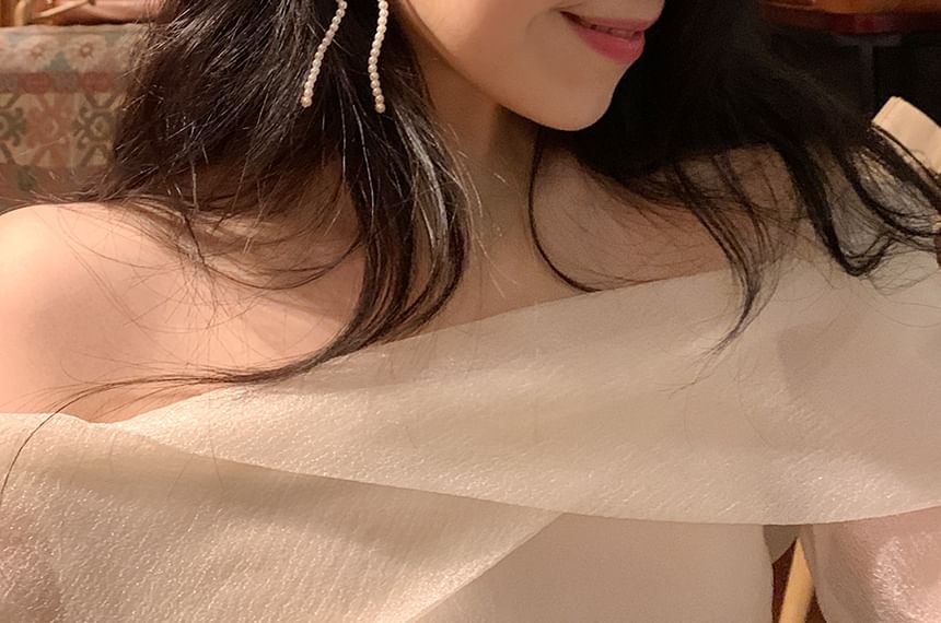 925 Stud Bow Beaded Earring Silver Sterling