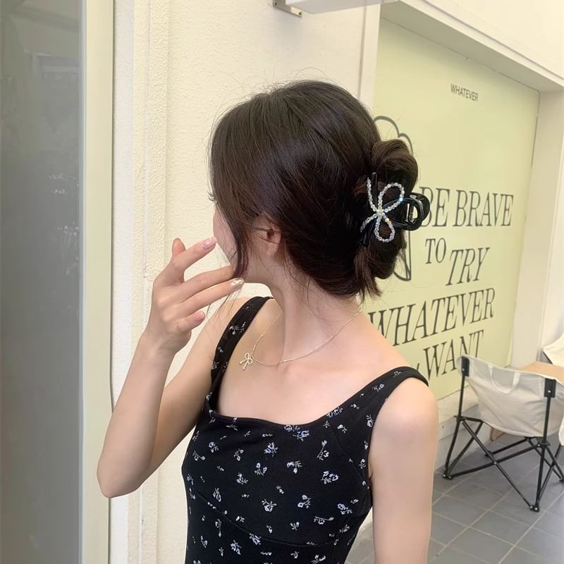 Beaded Acrylic Hair Bow Claw