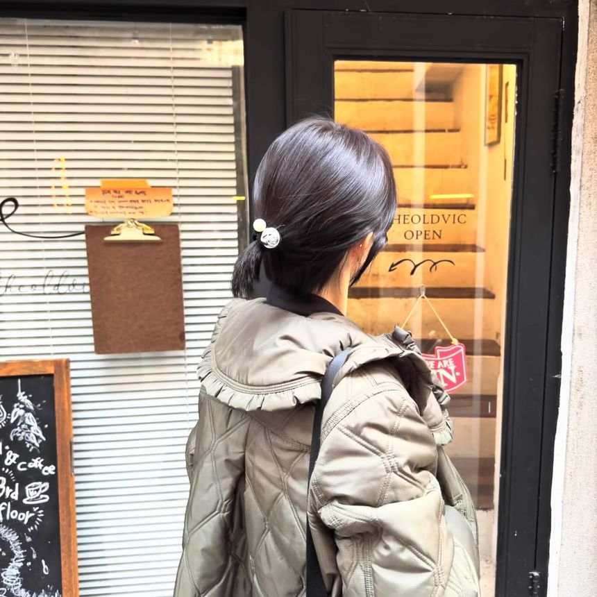 Hair Faux Tie Flower Pearl