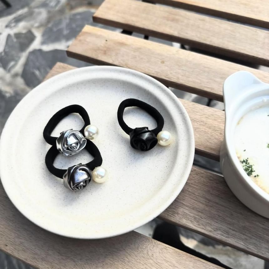 Hair Faux Tie Flower Pearl