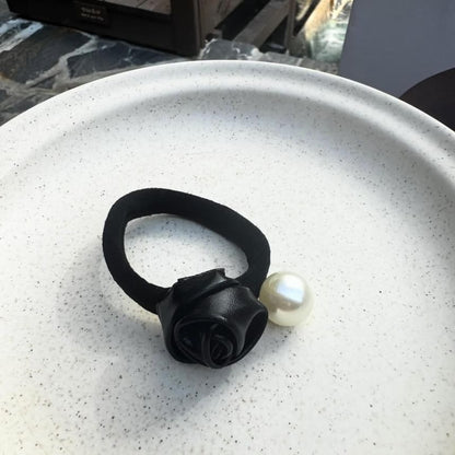 Hair Faux Tie Flower Pearl