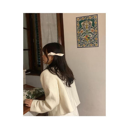 / Contrast Trim Set Hair Bow Clip