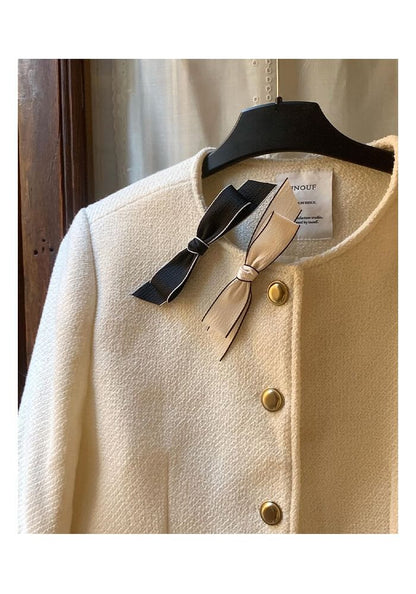 / Contrast Trim Set Hair Bow Clip