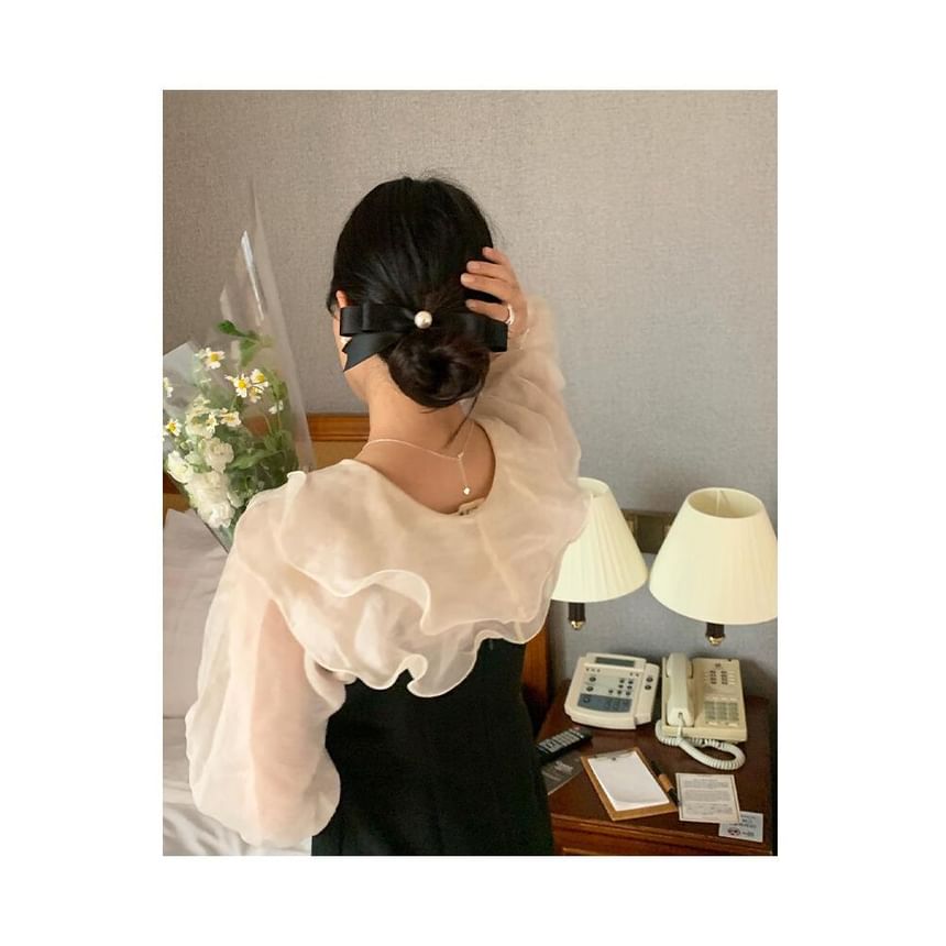 Bow Faux Clip Pearl Hair