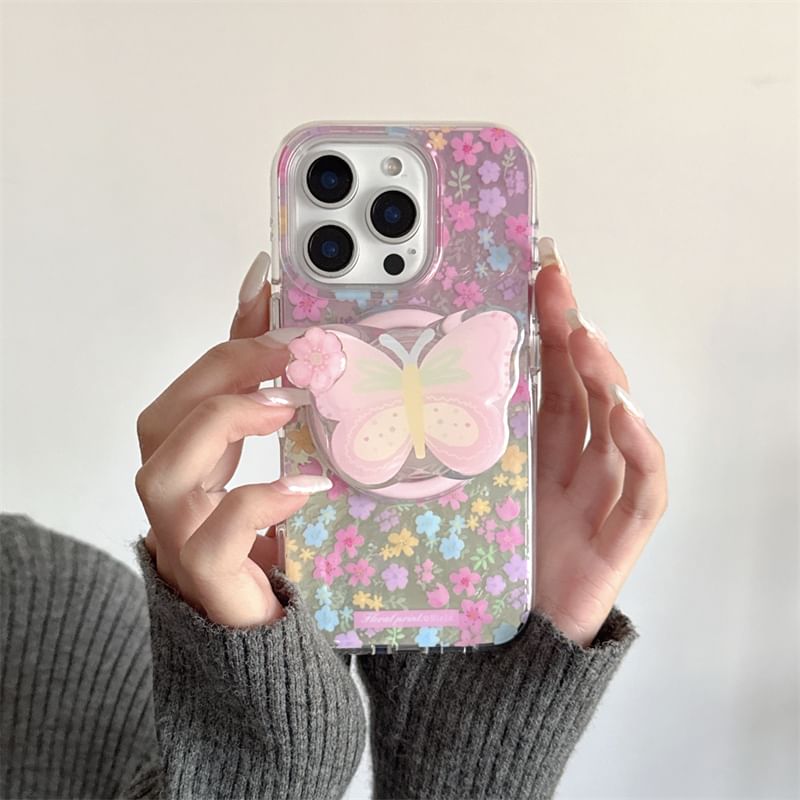 Floral (Compatible Print Case Phone Magnetic with MagSafe)