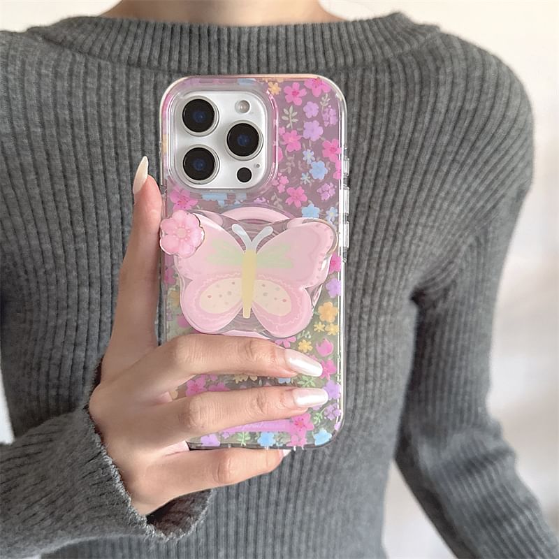 Floral (Compatible Print Case Phone Magnetic with MagSafe)