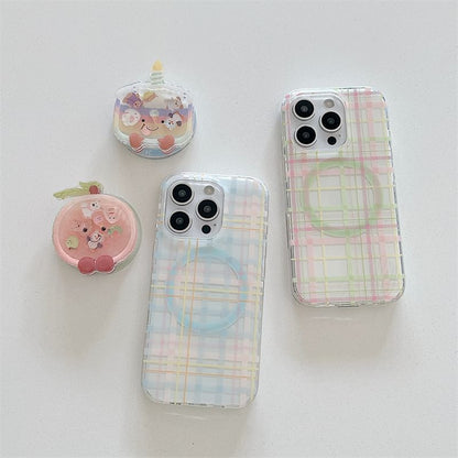 with (Compatible Case Phone Plaid Magnetic MagSafe)
