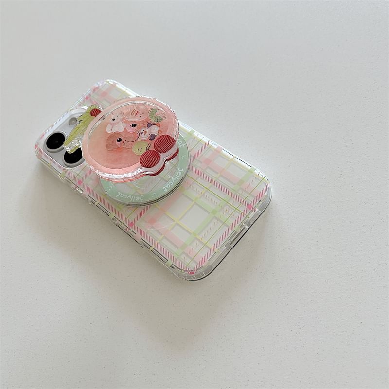 with (Compatible Case Phone Plaid Magnetic MagSafe)