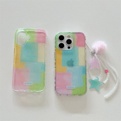 Set Phone Block Color Strap Case /