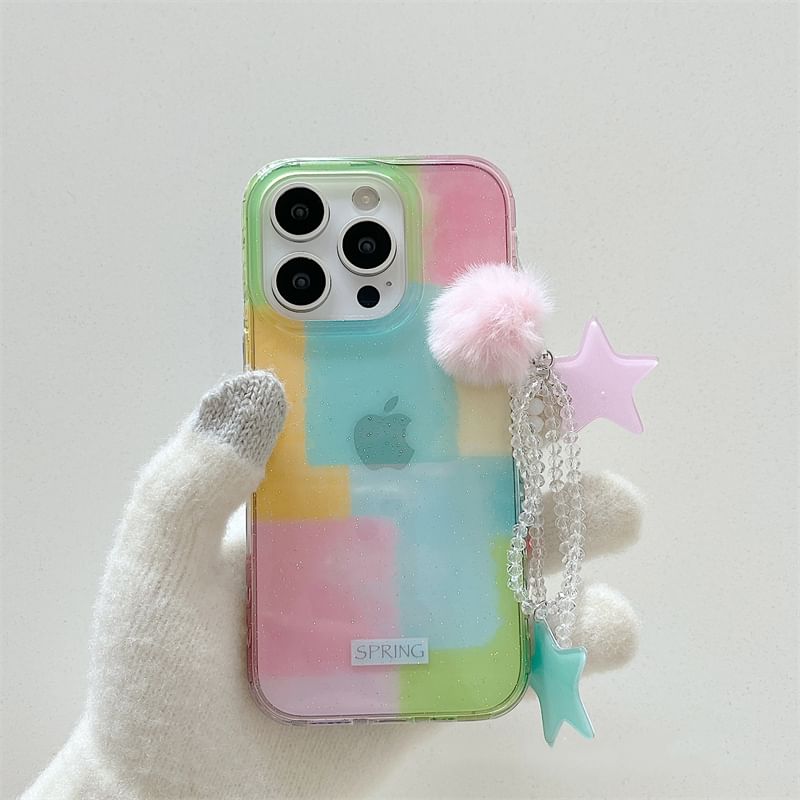 Set Phone Block Color Strap Case /
