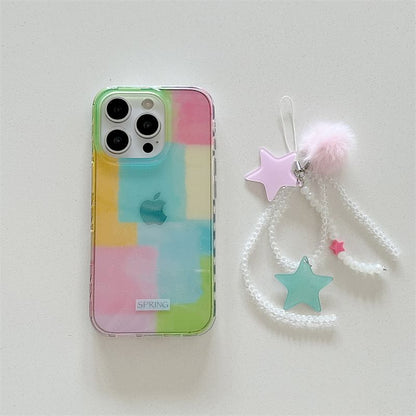 Set Phone Block Color Strap Case /