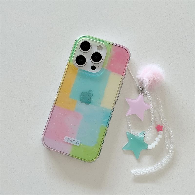 Set Phone Block Color Strap Case /