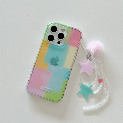 Set Phone Block Color Strap Case /