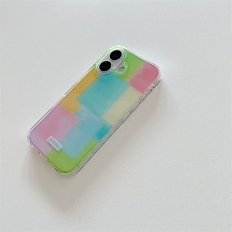 Set Phone Block Color Strap Case /