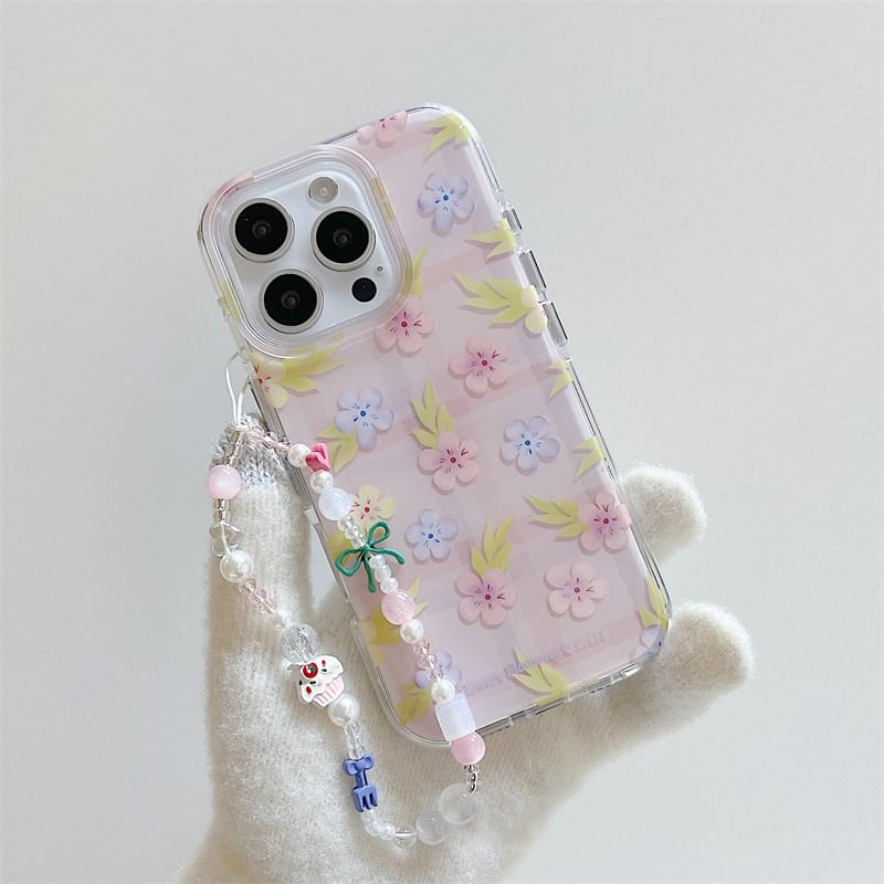 / Floral Strap Set Phone Case
