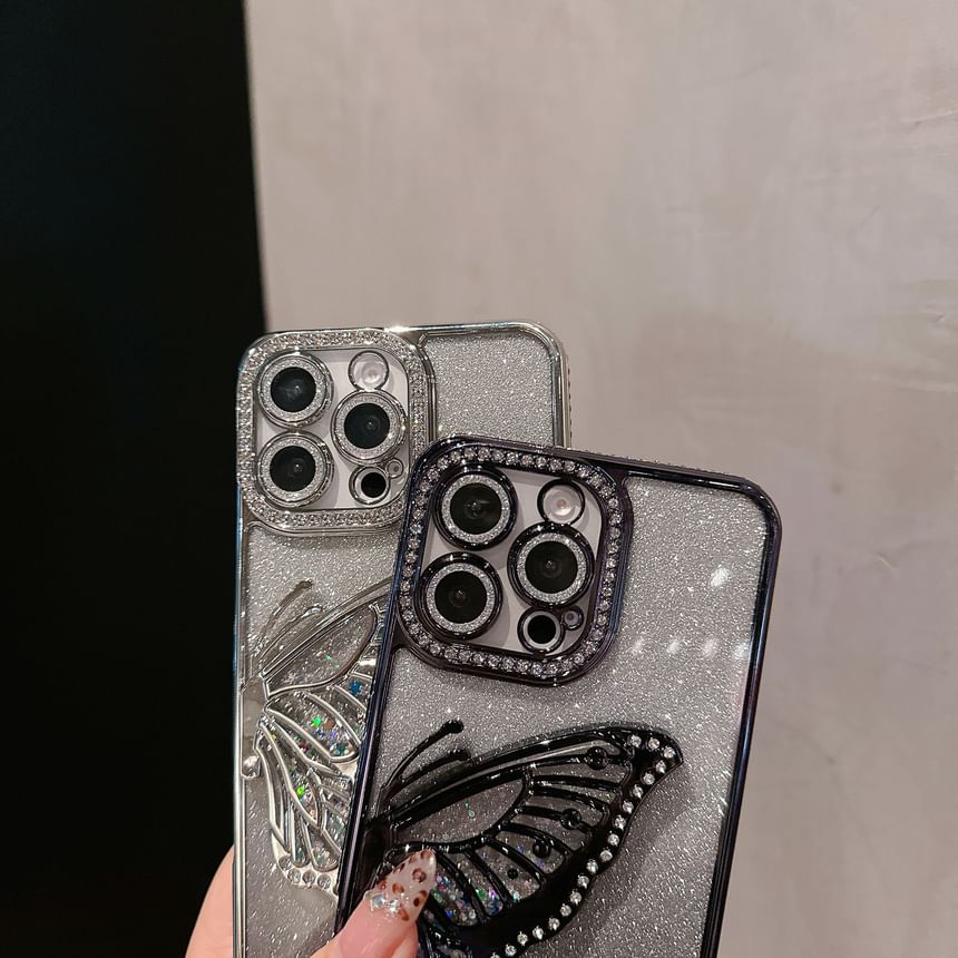Embellished Butterfly Phone Stand Case
