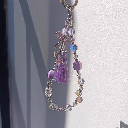 Lanyard Crystal Pad with Phone Faux Strap Bow