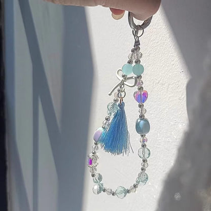 Lanyard Crystal Pad with Phone Faux Strap Bow