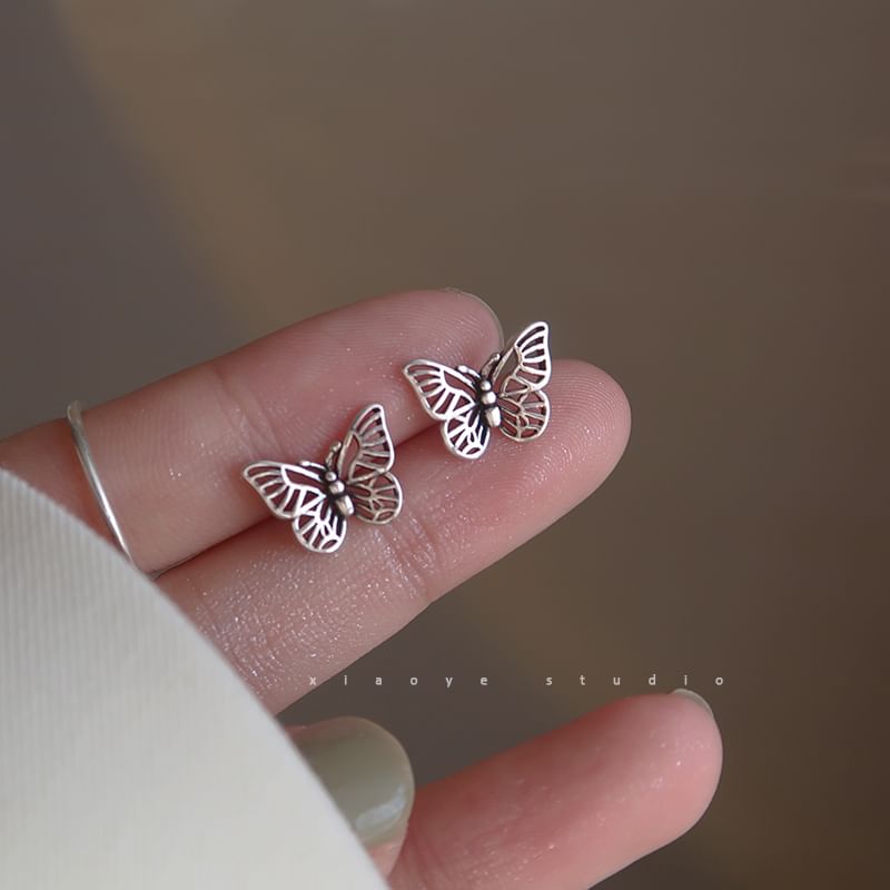 Sterling S925 Stud Silver Earring Butterfly
