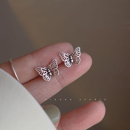 Sterling S925 Stud Silver Earring Butterfly