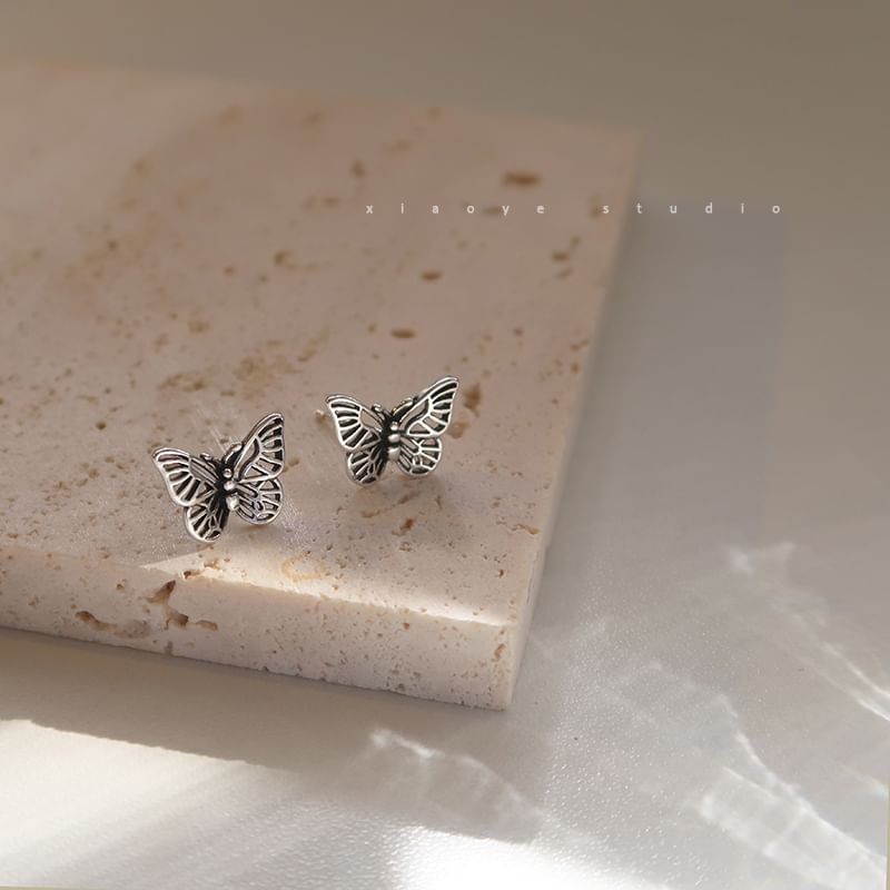 Sterling S925 Stud Silver Earring Butterfly