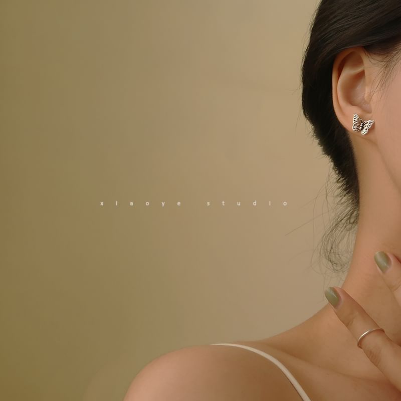 Sterling S925 Stud Silver Earring Butterfly