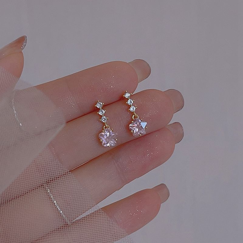 Dangle Earring Rhinestone Alloy Star