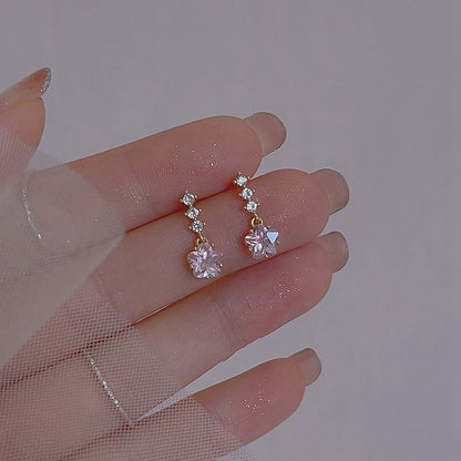 Dangle Earring Rhinestone Alloy Star