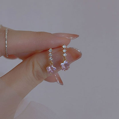 Dangle Earring Rhinestone Alloy Star